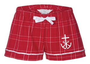 Flannel Boxers-Ladies, Red/ White Plaid