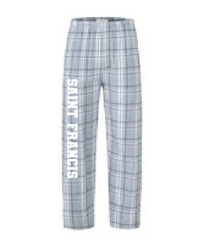 Flannel Pants, Mens- Grey Plaid with White and Black Accents- New, Limited Quantities!