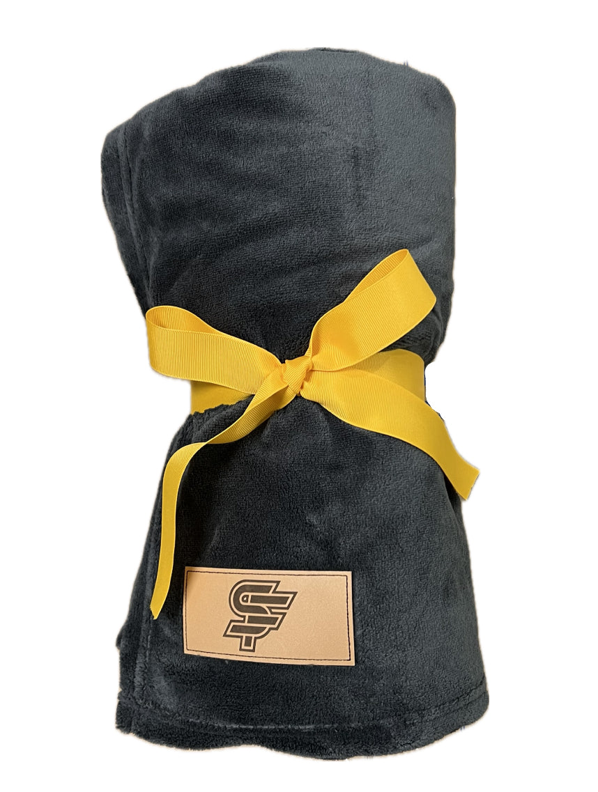 Blanket, Ultra Plush with Laser Engraved SF Patch- Charcoal