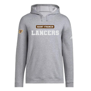 Sweatshirt, Adidas Pullover Hoodie- SAINT FRANCIS LANCERS (Front), SF (Left Sleeve)