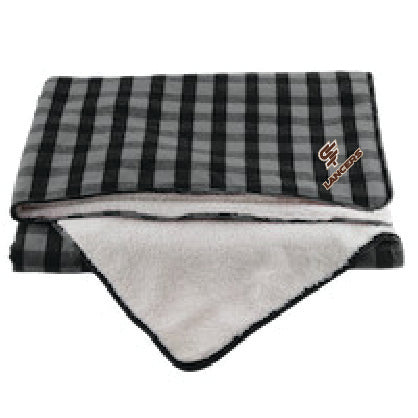 Blanket, Flannel/Sherpa- Charcoal/ Black Plaid or Red/Black Plaid