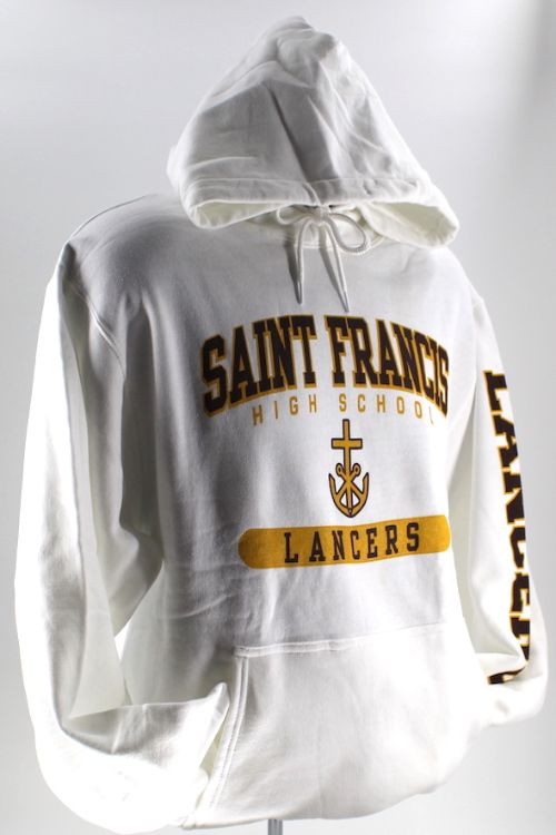 SAINT FRANCIS Cross & Anchor Silk Screen - Hooded Pullover