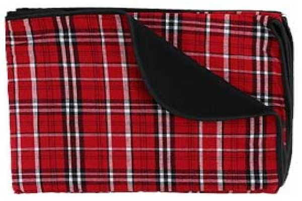 Flannel Blankets, Garnet/Black Plaid